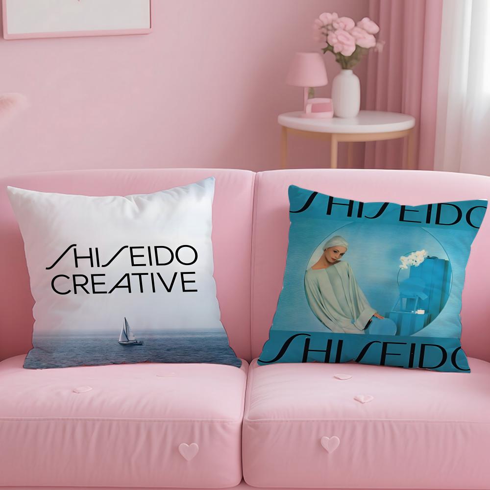 classic skincare brand Shiseido Cushion Cover Soft & Easy-Wash Pillow Case – Versatile for Couch, Bed, Travel and Office