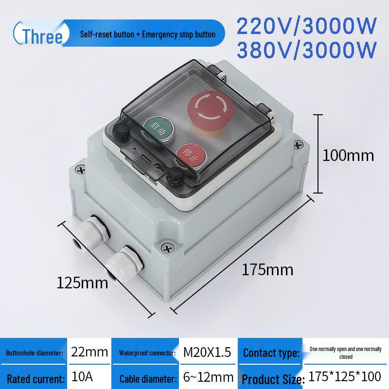 Waterproof Outdoor Emergency Stop & Control Box with Self-Reset Function