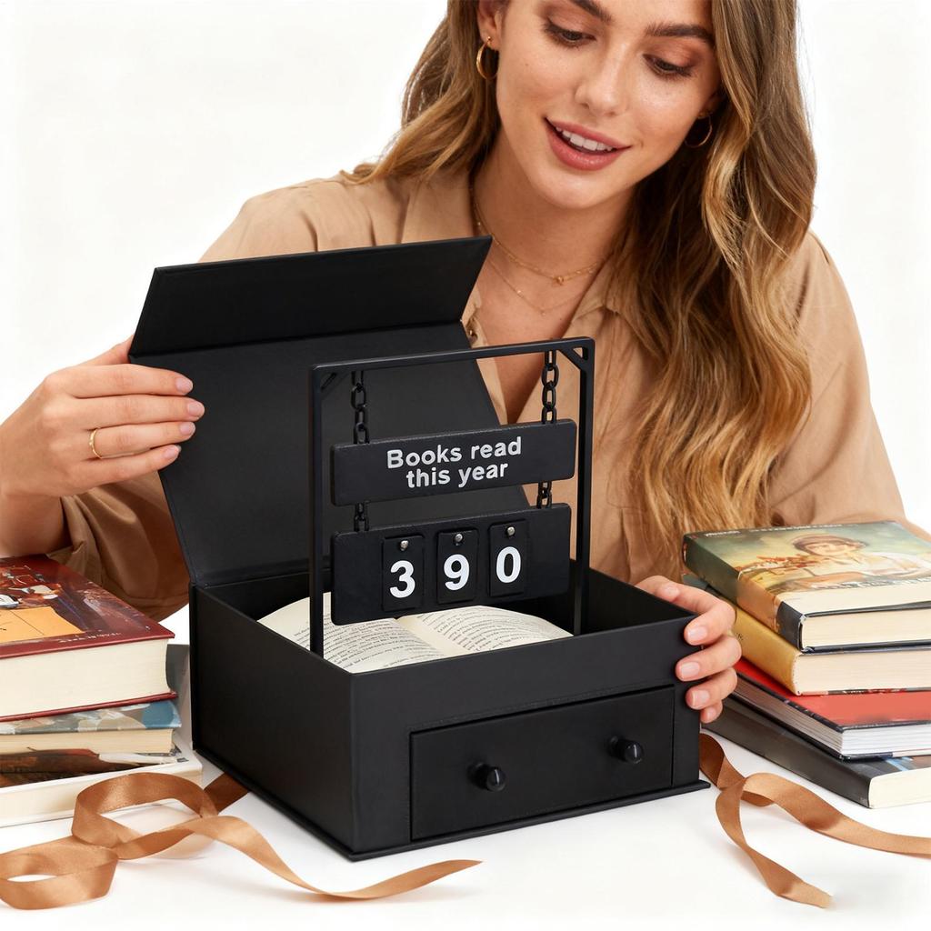 13.7x10x5cm Book Counter Sign Tabletop Decoration Hangable Books Read Tracker Desk Sign For School Dorm Library Bookshelf School