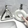 Sticlă Rotundă Triunghiulară Loțiune Sticlă Separată Șampon de Baie Sticlă Dezinfectant pentru Mâini Tip Pompă Distribuitoare Ceramice Decorațiune de Masă