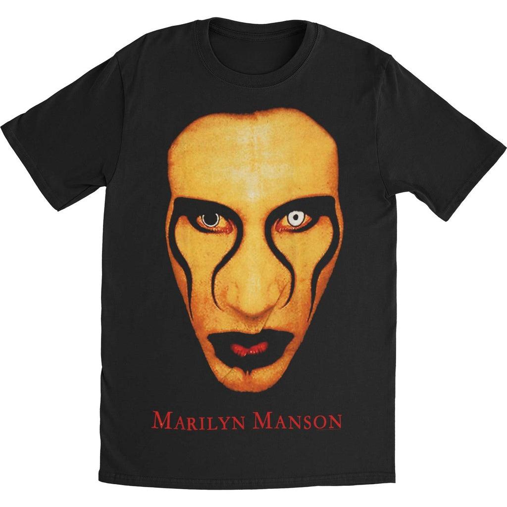 Marilyn Manson Skull Cross Band Graphic Print Summer, Autumn, Winter Men's and Women's Short Sleeved T-shirt Casual Loose