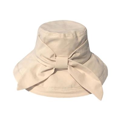2022 New Large Brim Sunscreen Bucket Hat Women's Fashion Bow Beach Hat Summer Sunshade Fisherman Hat Leisure Basin Hat MAXSITI U