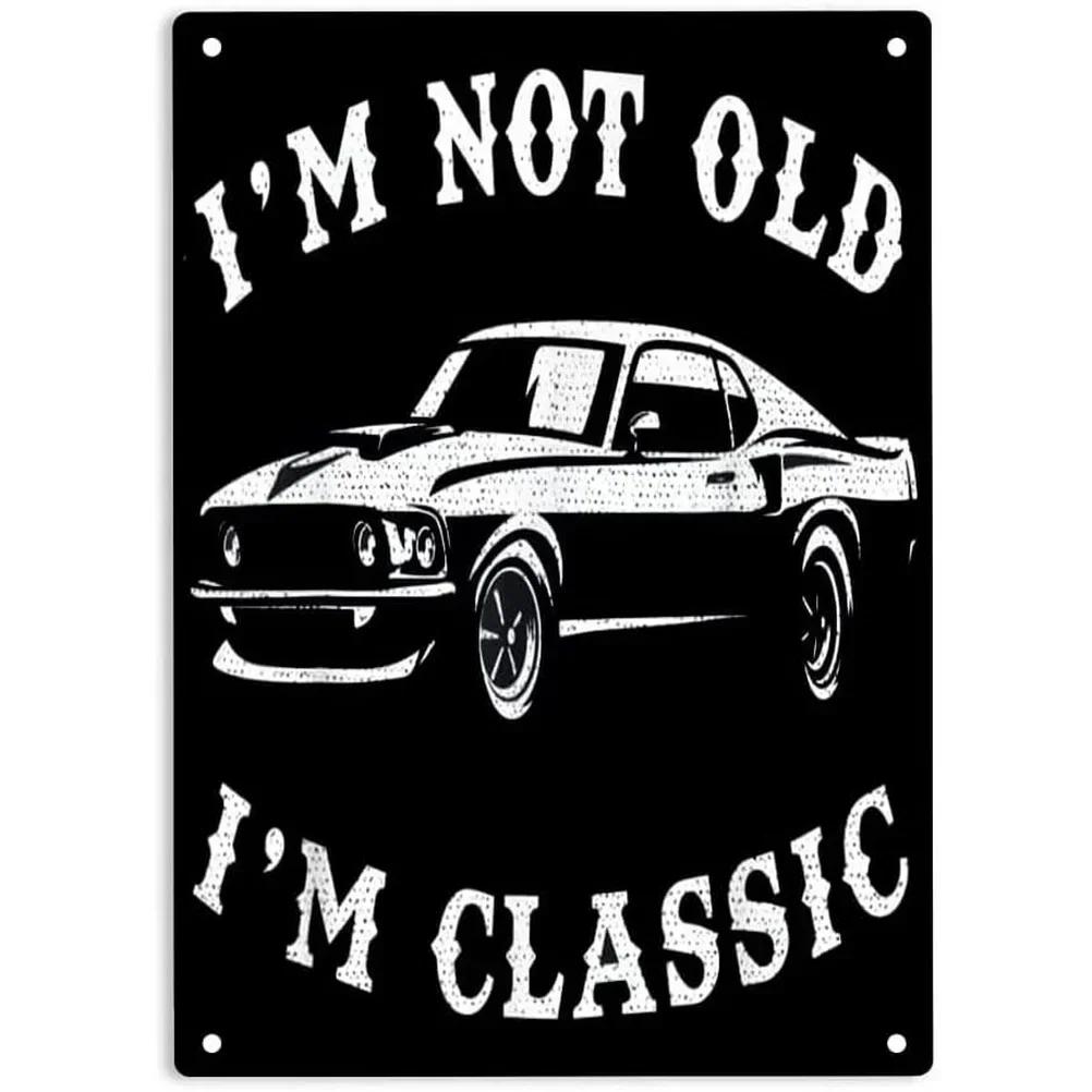 Vintage Car Metal Tin Signs Benz Mustang Posters Plate Wall Decor for Garage Bars Man Cave Cafe Clubs Retro Posters Plaque