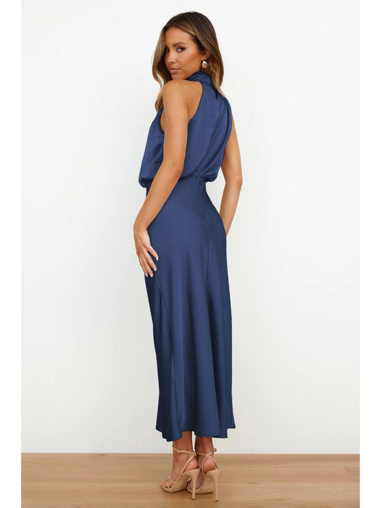 Elegant Satin Sleeveless Dress: High-End Spring/Summer Collection