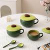 Cute Pumpkin Shaped Cup Avocado Cup Cute Breakfast Cup Dessert Cup with Lid Cup Plate Set