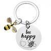 Cartoon Cat And Fish Keychains Polished Stainless Steel Animal Cat Pendant Children's Funny Keychains