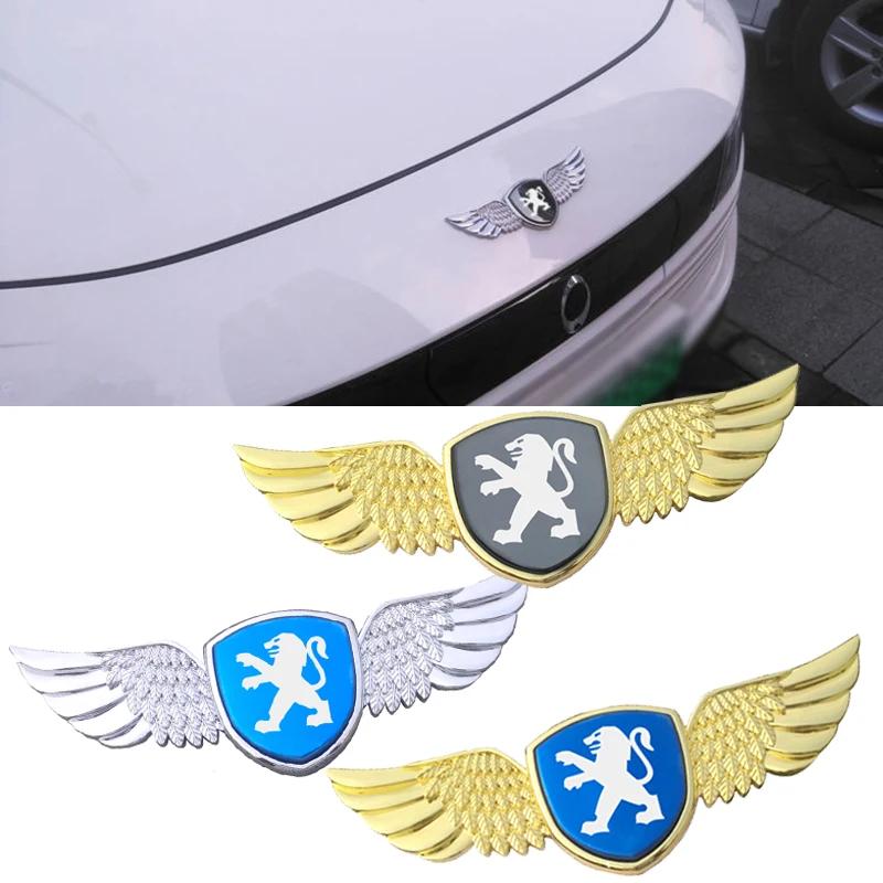 Alloy Car Side Badge Stickers Decal for Peugeot 308 208 U 207 3008 206 307 107 508 407 2008 306 406 408 205 4008 Front Hood Emblem