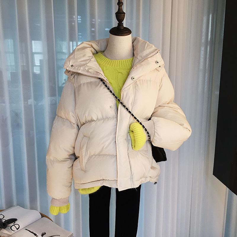 Winter Women's Cute Hooded Cotton-padded Jacket Women's Short Solid Color Bread Coat Student Cotton-padded Jacket