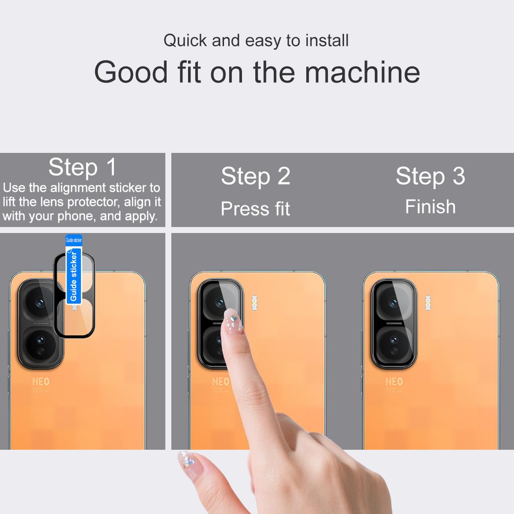 Für iQOO Neo11 5G Glas IMAK High Definition Glaslinsenfolie Schwarze Version