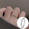 Exquisiter offener Goldring: Japanischer & Koreanischer Stil, Dünnes Band mit Diamanten besetzt, Stapelbarer & Eleganter Fingerschmuck