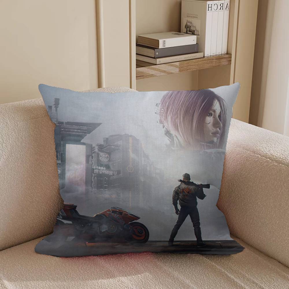 Game Cyberpunk 2077 Maple Design Cushion Cover Happy Autumn Harvest Decor Holiday Decorati Pillow Cover