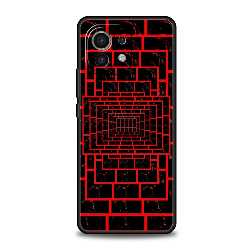Black Red Ripple Art Phone Case Cover for Xiaomi Mi 17 15 14 13 12 11 Ultra 15T 14T 13T 12T 11T Pro Lite 5G Soft TPU Shell Funda