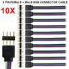 Flexible Connector Cable Strip Light 9cm Kit 10 Sets 4 Pin Plastic And