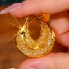 Hong Kong Luxury Gold Crystal Zircon Cross Rings & Opulent Circle Ear Cuffs