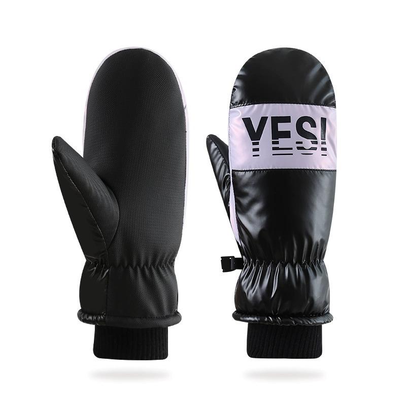 Gloves Men's Fleece Thickened Warm Windproof Women's Cotton Mittens Waterproof Windproof