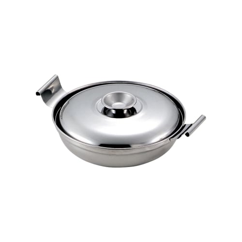 Pearl Metal HC-76, 17cm Shallow Jjigae Pot, Induction Compatible, Stainless Steel, Made in Japan, Kanmi-ya