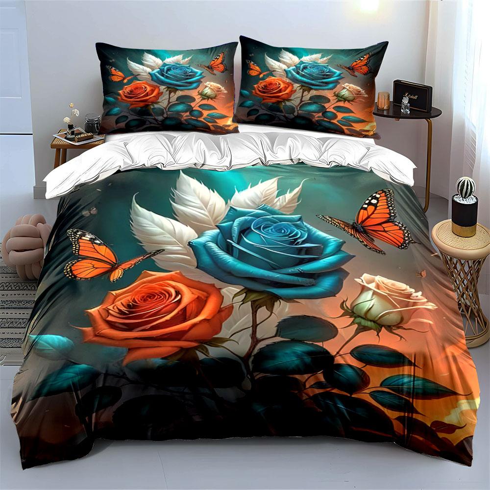 Vibrant roses dancing elegantly. Bedding sets Duvet covers Pillowcases(1* Duvet Cover 2* Pillowcases without duvet insert)