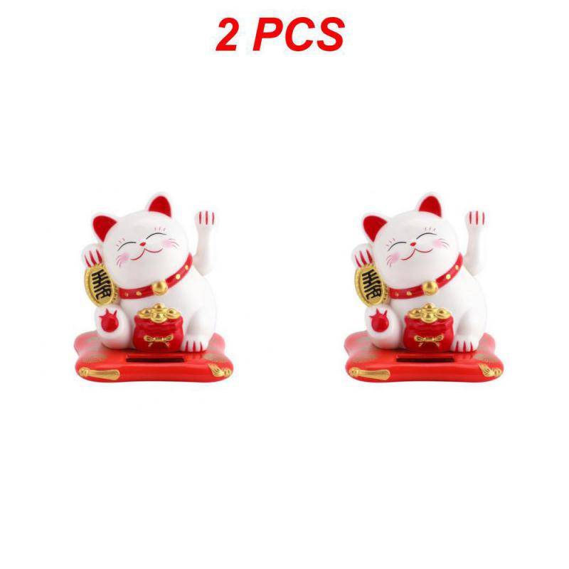 1/2/4 STÜCK Solarbetriebene Maneki Neko Winkende Arm Winkende Glückskatze Glückskatze Für Heim-, Büro- und Autodekoration