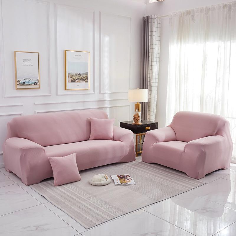 Compre Capa De Sofá Estria Para Macio Sala Estar Cobrir Tudo Incluído Casa Cadeira Em Forma 1 2 3 4 Seater Barato Compre Capa De Sofá Estria Para, Light Pink Sofa Cover