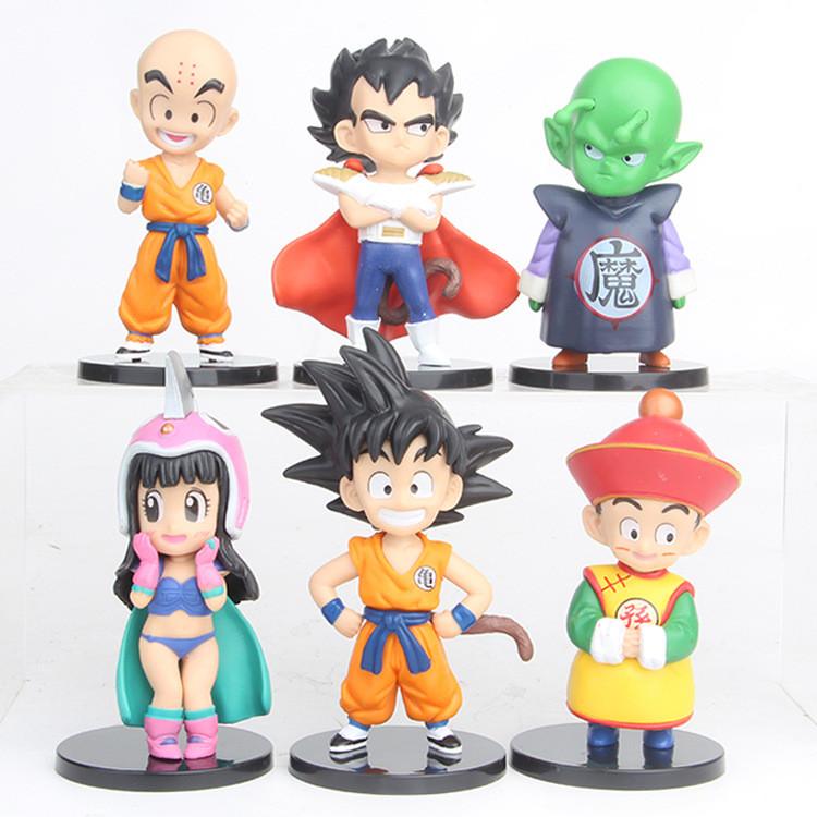 Dragon Ball Action Figures Collectible Pvc Models Cute Youth Goku Krillin Chi-chi Blind Box Car Dashboard Ornaments