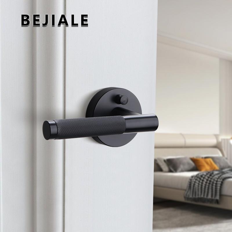 American Simple Black Bathroom Lock Bathroom Home Interior Bathroom Door Handle Wooden Door Lock Knurled Privacy Lock Thread Lock3