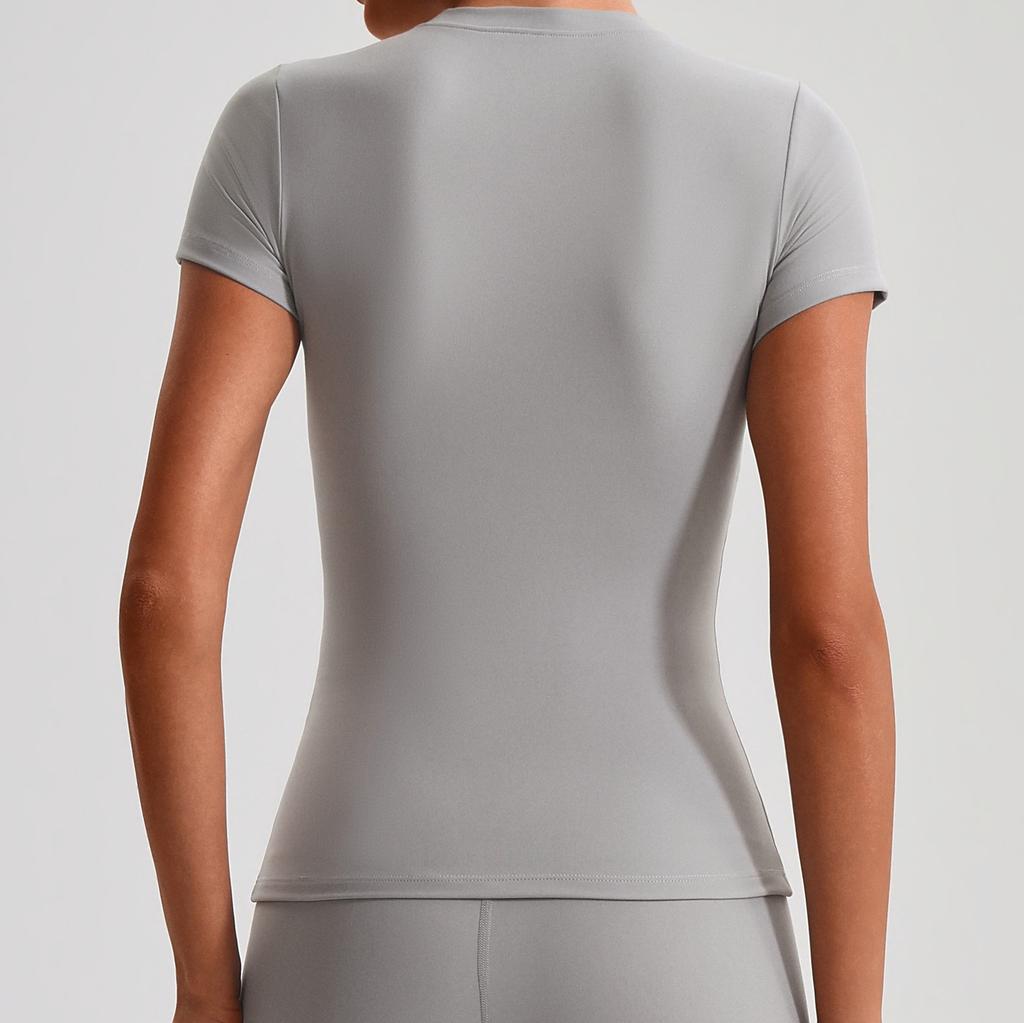 Yoga short-sleeved women's tight-fitting short yoga clothes casual quick-drying sports T-shirt running fitness top 1009