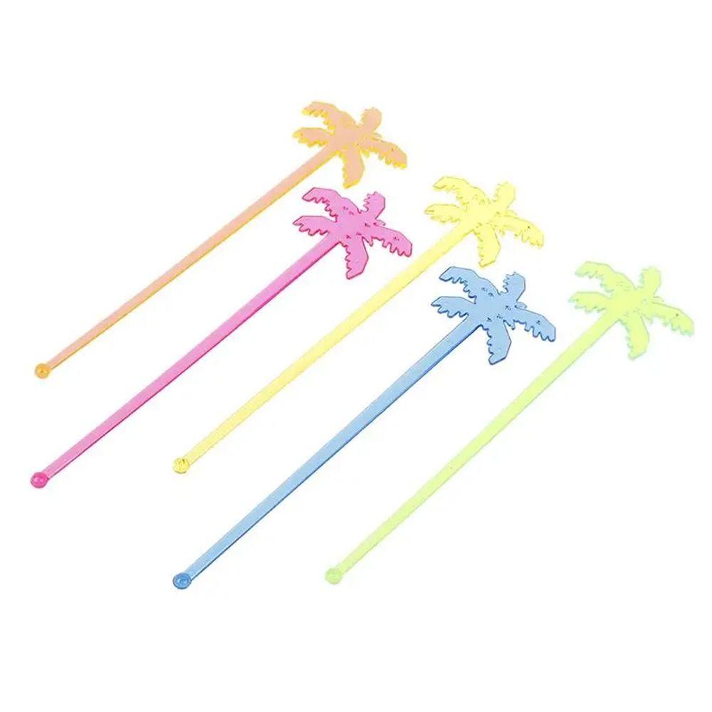 50pcs Colorful Coffee Beverage Stirrer Tropical Summer Juice Drink Stirrers  Party Favors