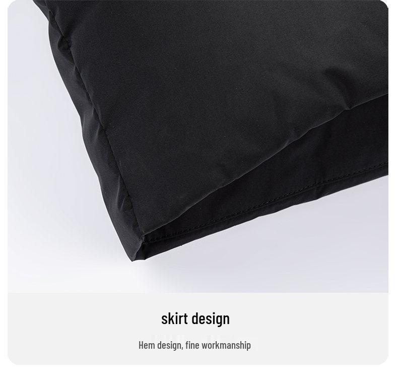 Couple's Long Black Hooded Duck Down Jacket - Thick, High Fill Winter Outerwear