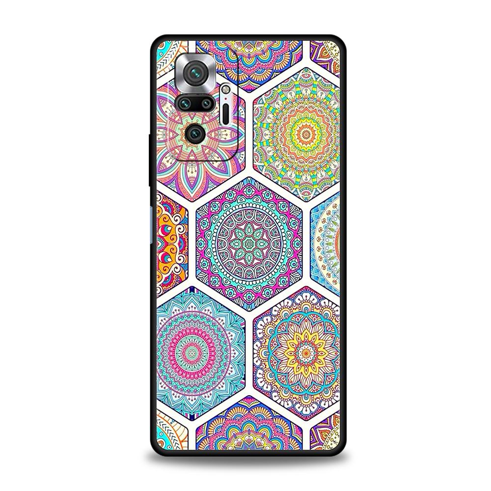 Indian Pattern Mandala Phone Case Cover for Redmi 14C 10C 9 Note 14 13 12 10 11 Pro Plus K40 K50 Pro Plus 5G Soft TPU Shell Bags
