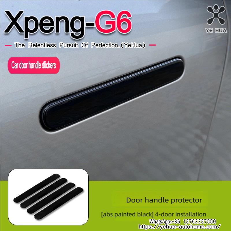 For XPeng G6 2023-25 Car Exterior Door Handles ABS Exterior Door Handle Pull Protective Cover Bright black