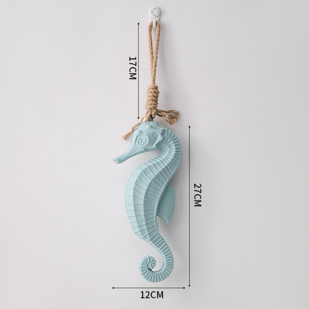 Mediterranean Wall Decoration Creative Wooden Hippocampus Wall Decoration Pendant Background Wall Living Room Decoration