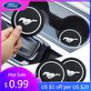 Car Sticker 1/2pc Car Heat-resisting Coaster Silica Gel Water Cup Slot Dirt Pad For Ford Mustang 2.3T Shelby GT350 GT500 GT 2015