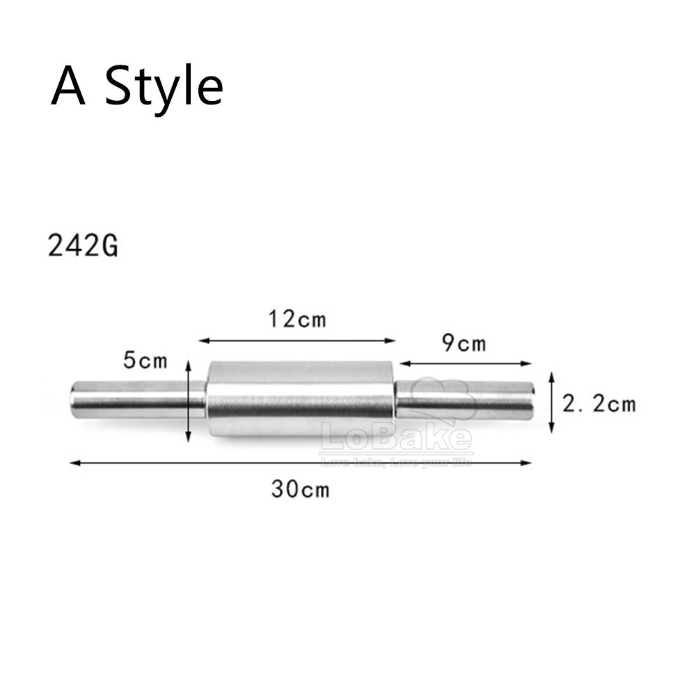 Stainless Steel Flour Rolling Pin Flour Stick Pressing Surface Roller Household Kitchen Tools