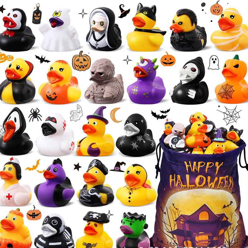 5Pcs Halloween Rubber Ducks In Bulk Duckies Car Decoration For Trick Or Treat Halloween Goodie Bag Filler Party Gifts Toys
