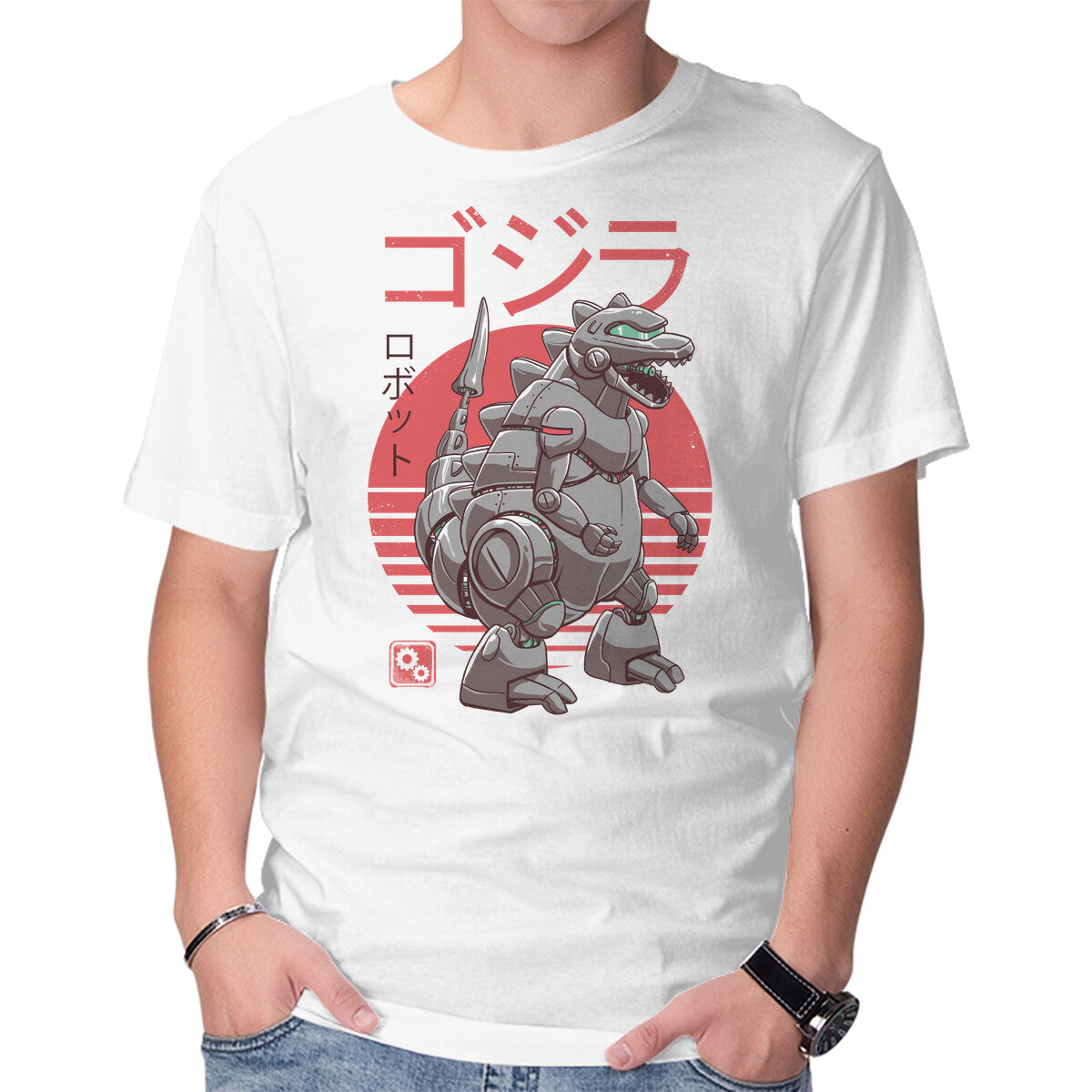 Unisex Crew Neck T-Shirt Zilla Bot Graphic Short Sleeve Casual Tee XL