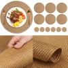 Set of 6 Round Braided Placemats Table Mats Woven Non-Slip Dining Table Heat Resistant Bowl Pads Kitchen Drink Cup Coasters