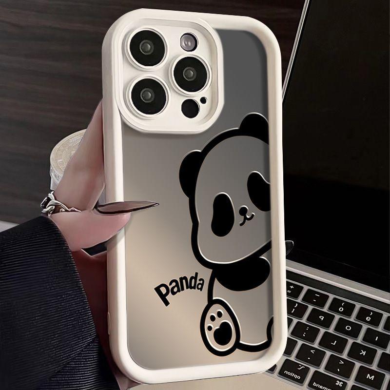 Cute Panda Silicone Phone Case For IPhone 15 16 Pro Max 16Pro 12 11 14 X XS XR 7 8 Plus 13 Mini SE 2022 Shockproof Back Cover