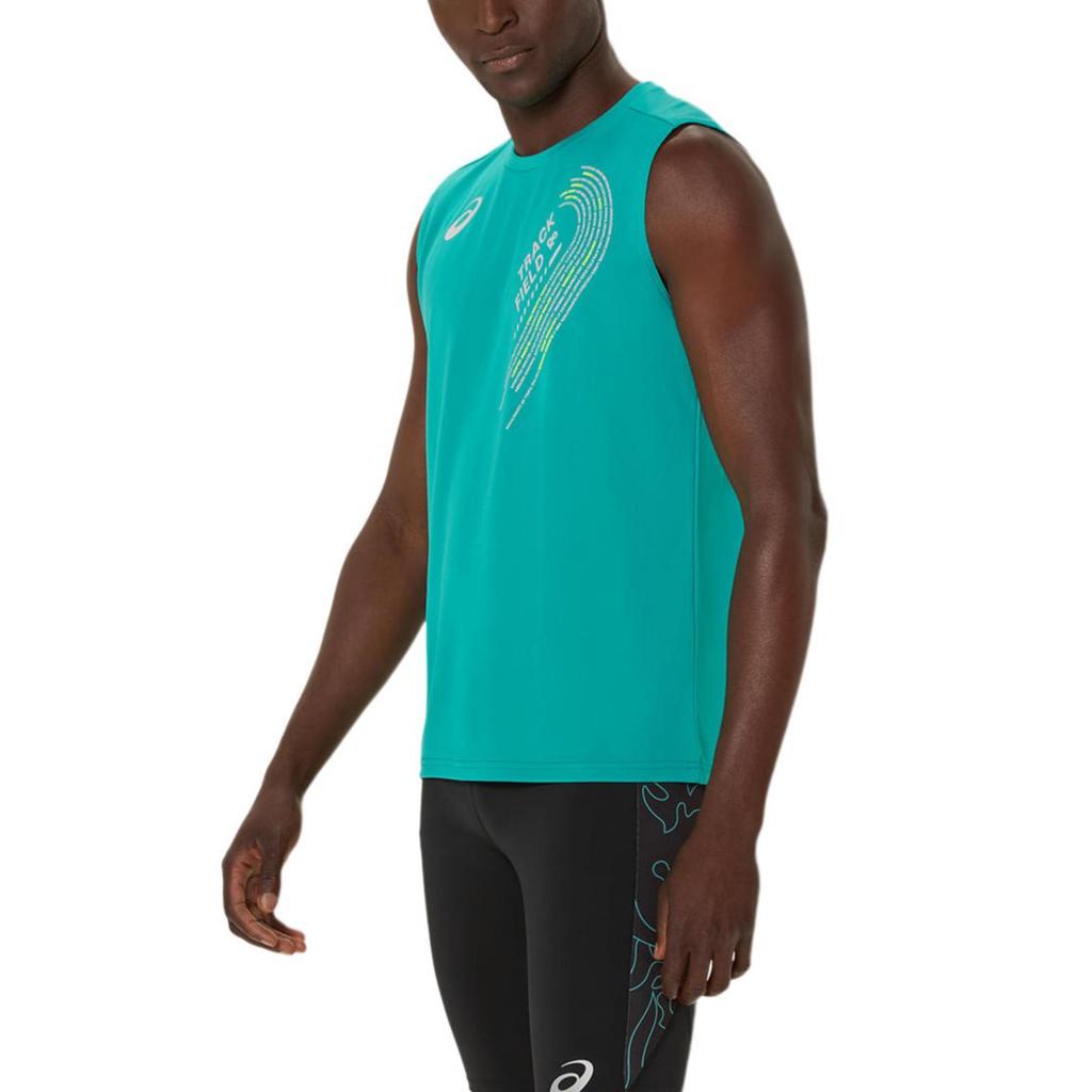 ASICS Tank Top Men's Blue Green 2091A743-414