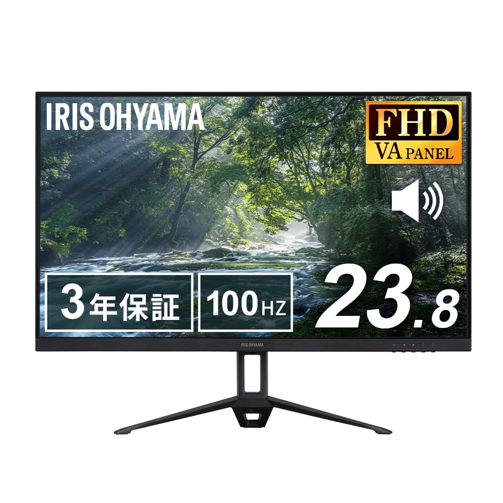 Iris Ohyama Full HD x Made in VA 100Hz Flicker Matte Black DT-IF235S-B 24-inch (1920 1080) Monitor, Japan, Panel, Built-in Speakers, Reduction, Type,