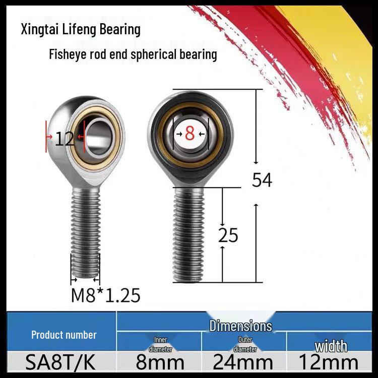 SA/SI/SAL/SIL Internal Thread Rod End Joint Bearing – Sizes 5, 6, 8, 10, 12 T/K External Thread