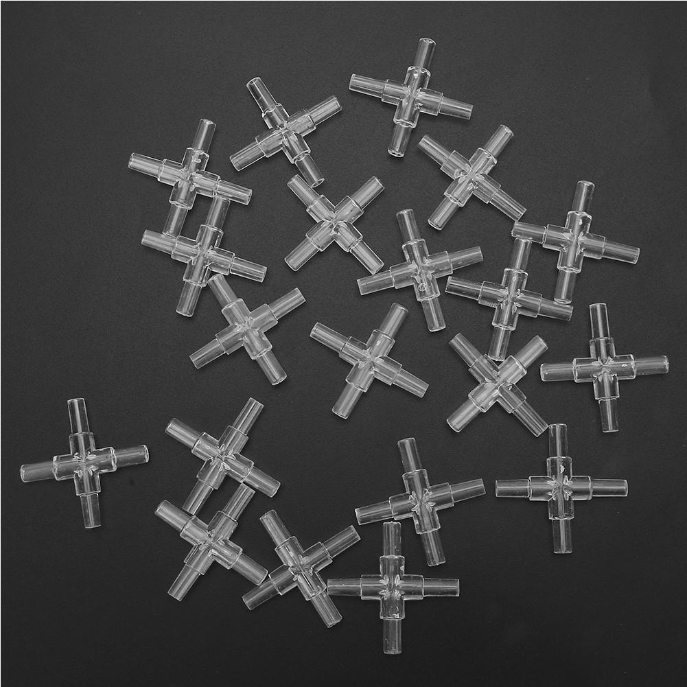 20PCS Aquarium Adapter 4-Way Joint Fish Tank Air Pump Tube Hose Fittings Connector