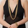 18K Gold Plated Layered Chain Bracelet & Necklace Set In Heavy Metal Stainless Steel