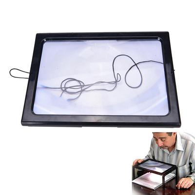Large A4 Page Hands Free 3X Magnifying Glass With Light Led Magnifier Reading,