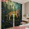 Flat Printing Happy Valentine Day Window Curtains Leopard Rainforest Digital Printed Polyester Drapes Holiday Curtain Set Of 2 Made Washable