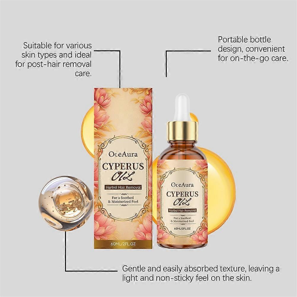 Cyperus Rotundus Hair Removal Care Oil Hair Growth Inhibitor Reduces Unwanted Hair Growth After Shaving Moisturizing for Face Body