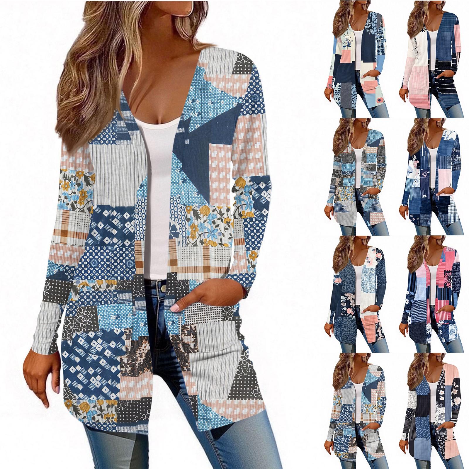 

Women s Long Sleeve Cardigan Casual Jacket With Pockets Top XXL