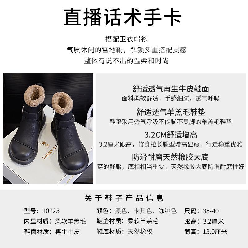 Retro Snow Boots 2025 Winter Low Heel Short Boots Fleece Thermal Boots Casual Boots