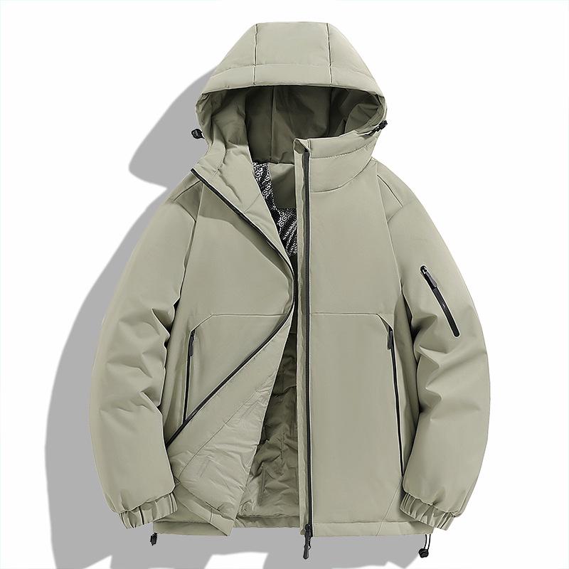 Men's Winter Graphene-Lined Hooded Jacket: Warm, Thick, Loose Fit for Outdoor Sports