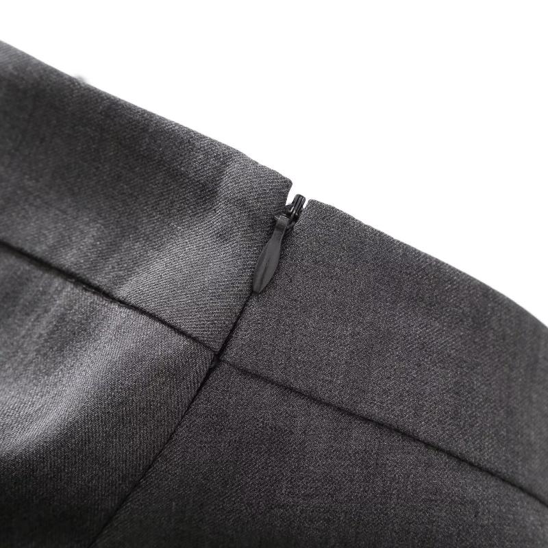 Vintage šedý oblek sukně do A Dámské jarní podzimní vysokoškolský styl s vysokým pasem skládaná střední délka sukně dámská