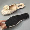 Fashion Fashion Pleated Flower Flat Sandals Women Summer Comfort Soft Soled Faux Suede Designer Shoes Concise Non Slip Beach Casual Shoe